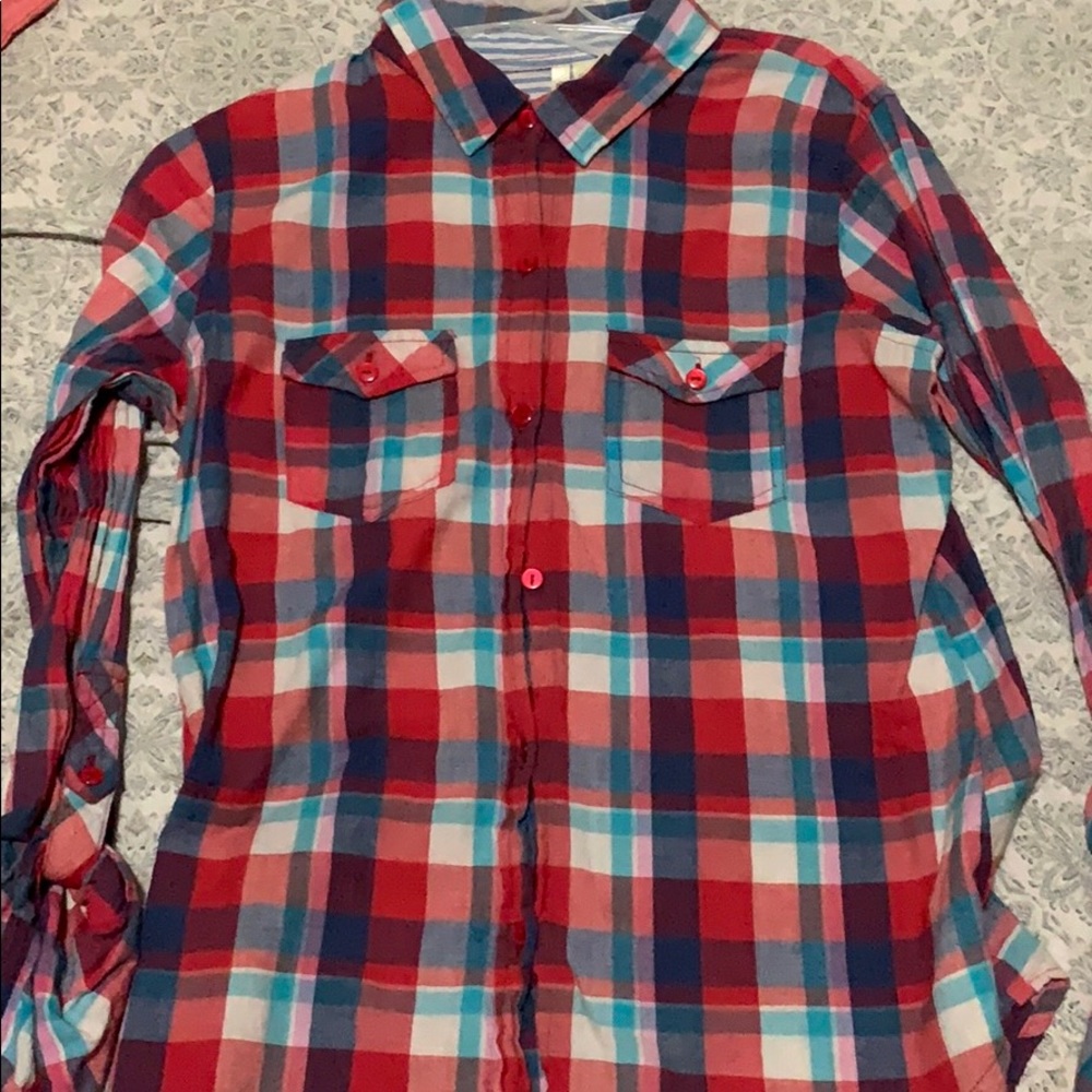 Button Down Plaid Long Sleeve